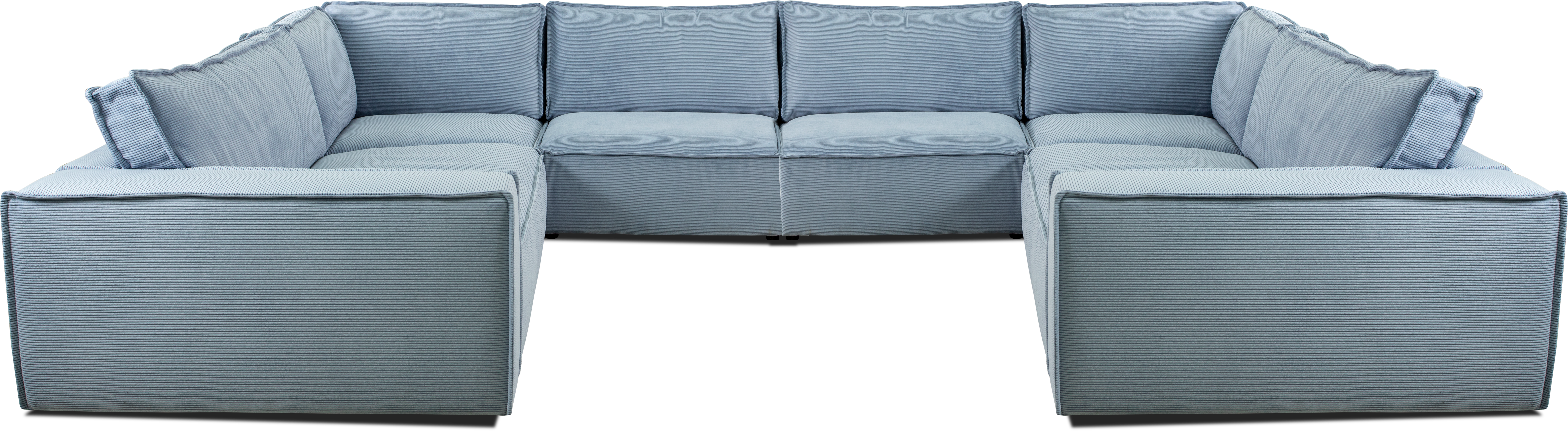 Sivá kombinovateľná modulová sedačka s úložným priestorom.